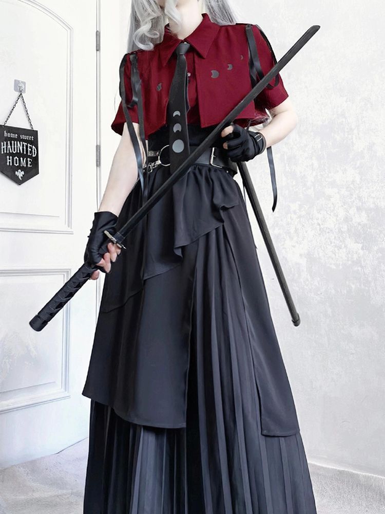 2025 Новые готические винтажны – обзор и цена Belted Shirt Dress