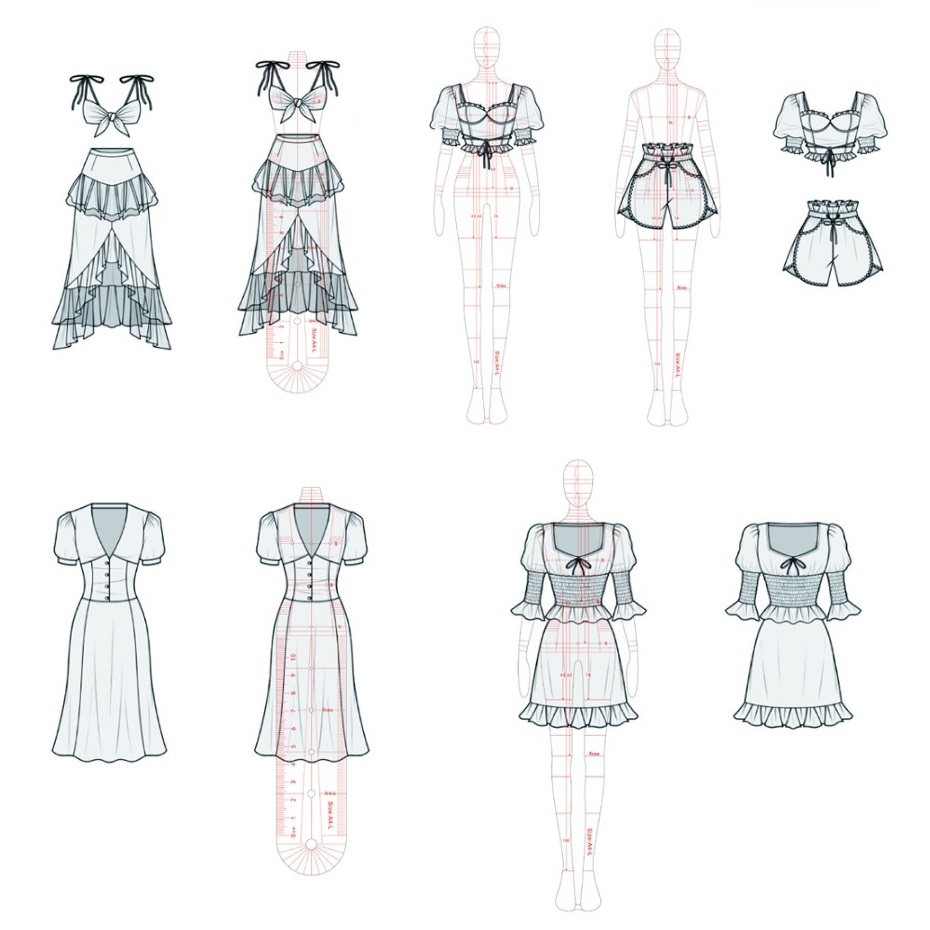 Женская модная линейка для рис – обзор и цена Women Fashion Figure Template