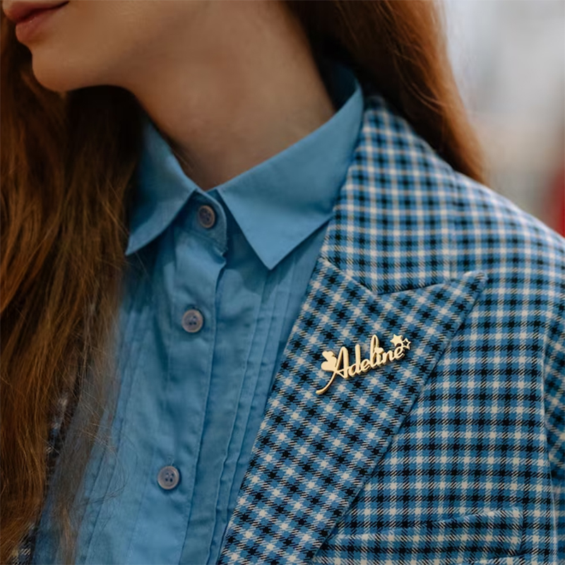 Новая брошь с именем на заказ, – обзор и цена Women Fashion Logo Design